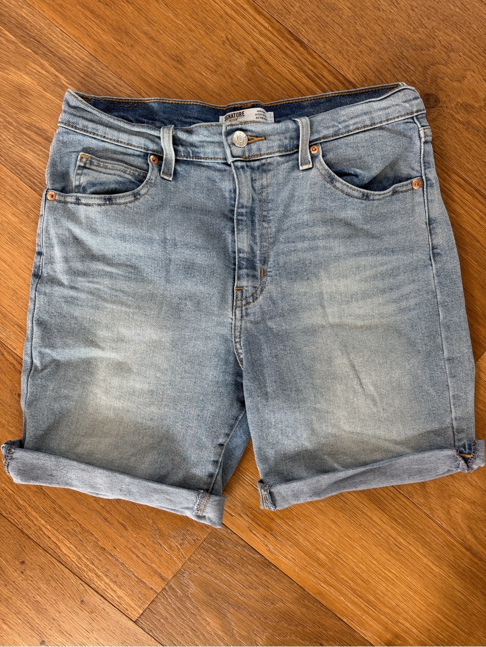 Signature by Levi Strauss Light Blue Denim Bermuda Shorts